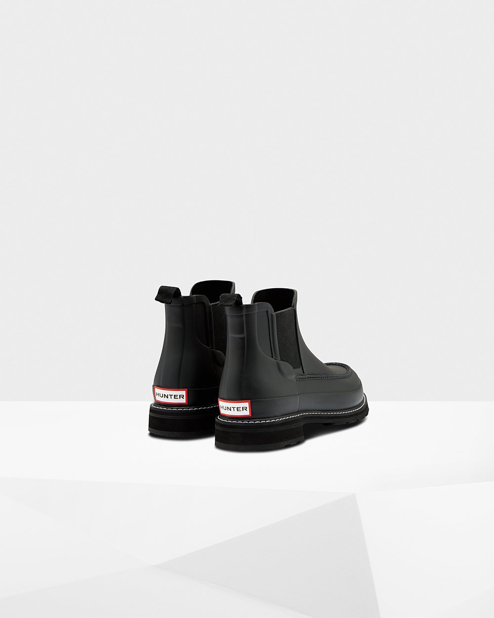 Men Hunter Refined Moc Toe | Chelsea Boots Black | NZ-57029-GYNS